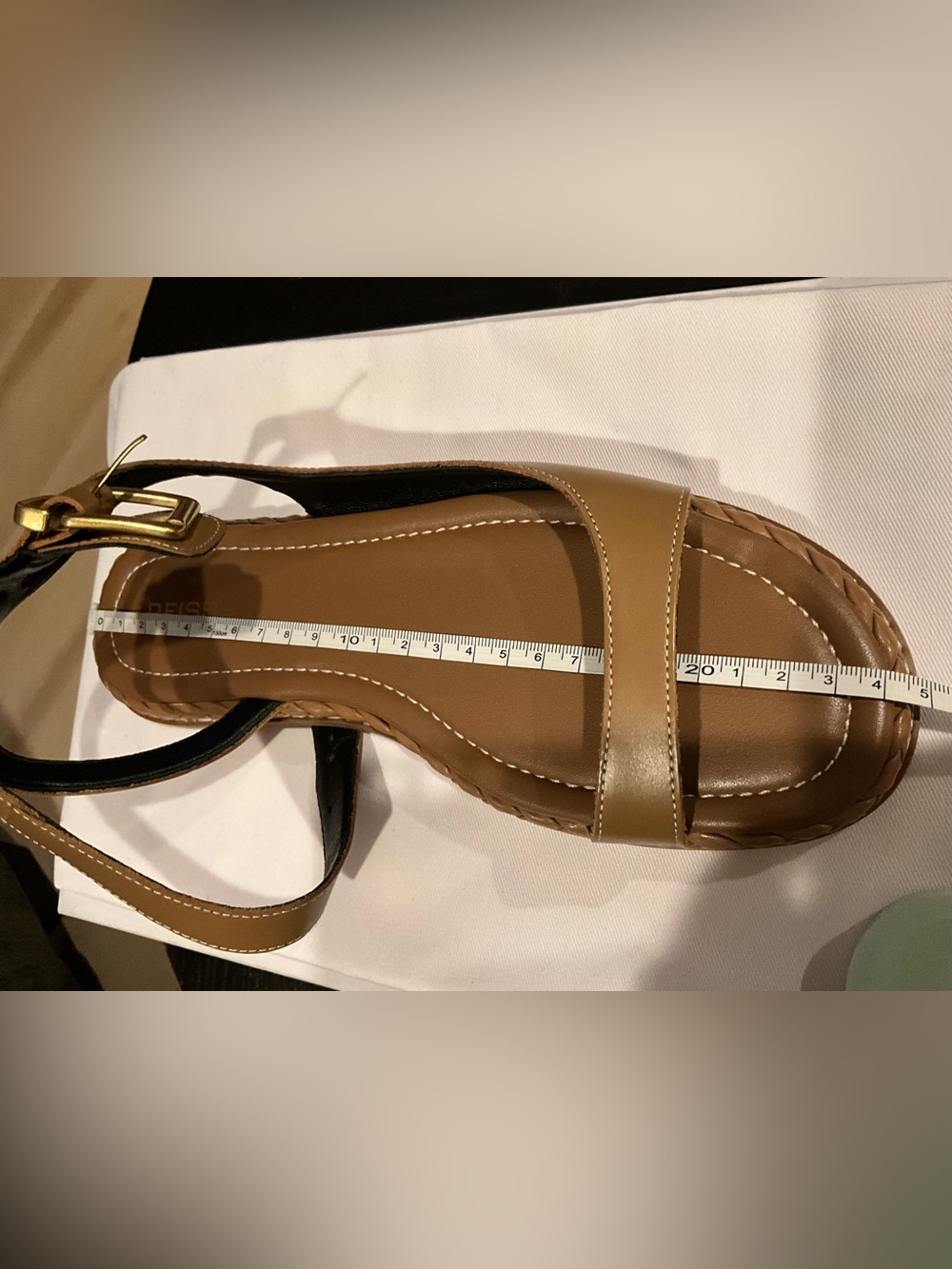 NWT REISS Gabi Plait Leather Flat Sandals Tan Ankle Strap EU 38 US 7.5 - Picture 9 of 9